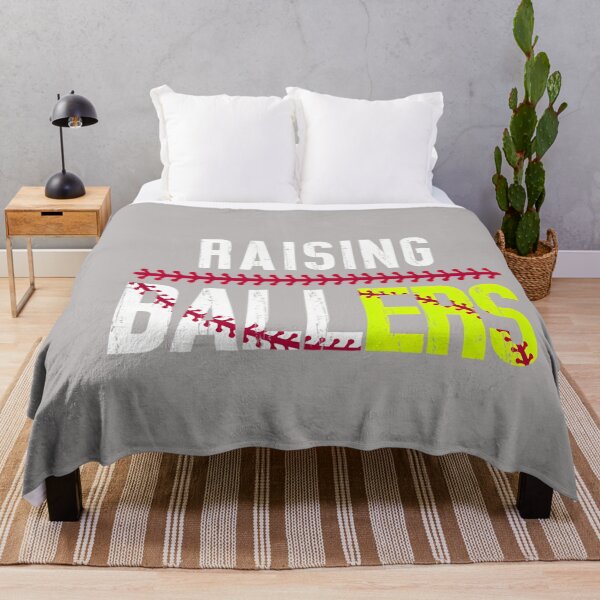 Item preview, Raising Ballers Retro Funny Baseball Softball Mom Dad Kids Pullover Hoodie designed and sold by GreggRoss.