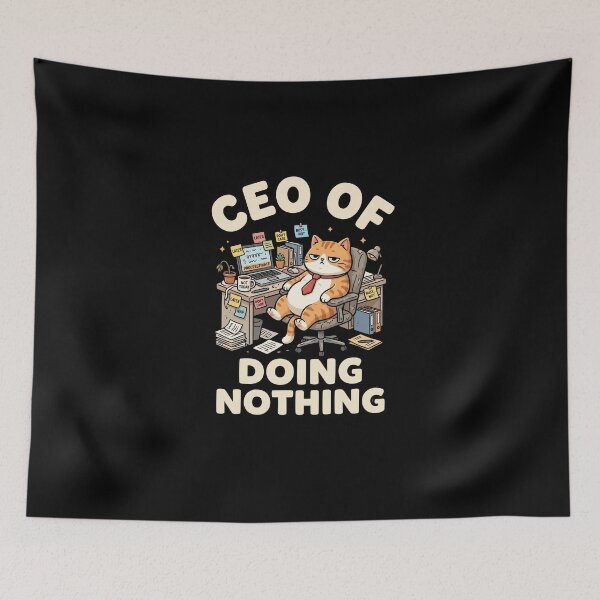 Item preview, CEO Of Doing Nothing Funny Office Cat designed and sold by dudelinart.