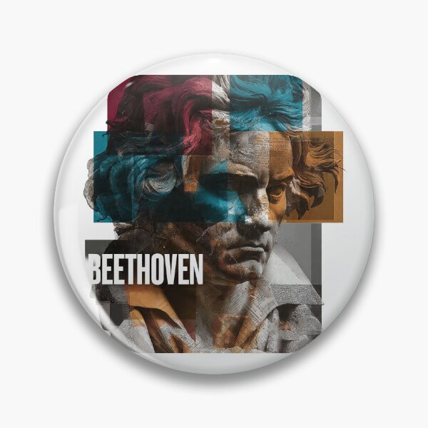 Item preview, Beethoven – Musical Collage Art Print | Classical Composer Deaf Genius Poster designed and sold by OzzFrequency.