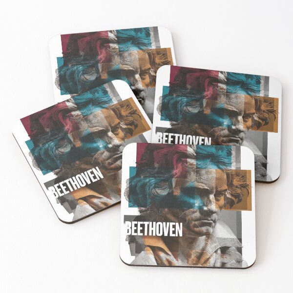 Item preview, Beethoven – Musical Collage Art Print | Classical Composer Deaf Genius Poster designed and sold by OzzFrequency.