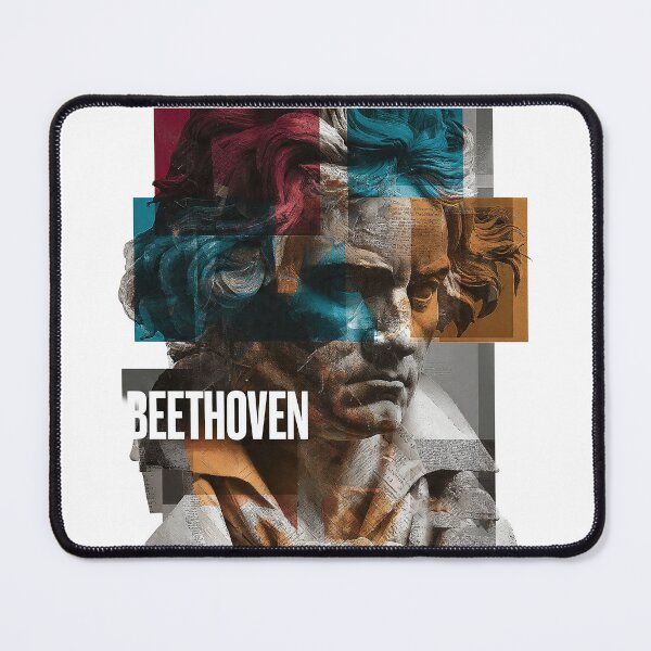 Item preview, Beethoven – Musical Collage Art Print | Classical Composer Deaf Genius Poster designed and sold by OzzFrequency.