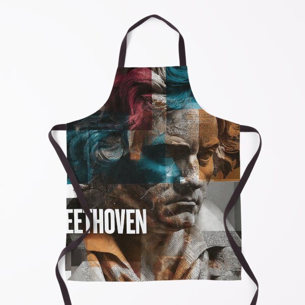 Item preview, Beethoven – Musical Collage Art Print | Classical Composer Deaf Genius Poster designed and sold by OzzFrequency.