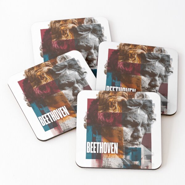 Item preview, Beethoven – Musical Collage Art Print | Classical Composer Deaf Genius Poster designed and sold by OzzFrequency.