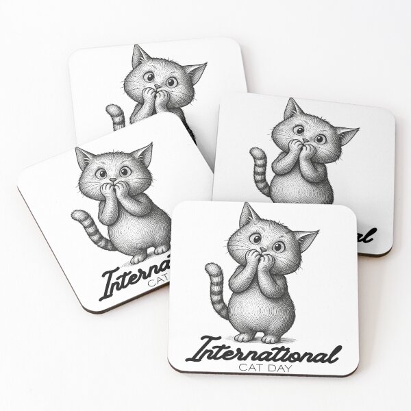 Item preview, Adorable Shocked Kitten Drawing - Funny Cat Lover Gift designed and sold by poonzapoon.