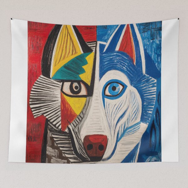 Item preview, Colorful Abstract Husky Portrait designed and sold by lautir.