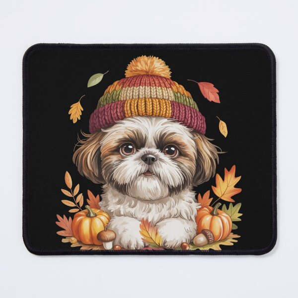 Item preview, Cute Autumn Season Shih Tzu Dog with Pumpkins and Leaves for Fall designed and sold by tamdevo1.