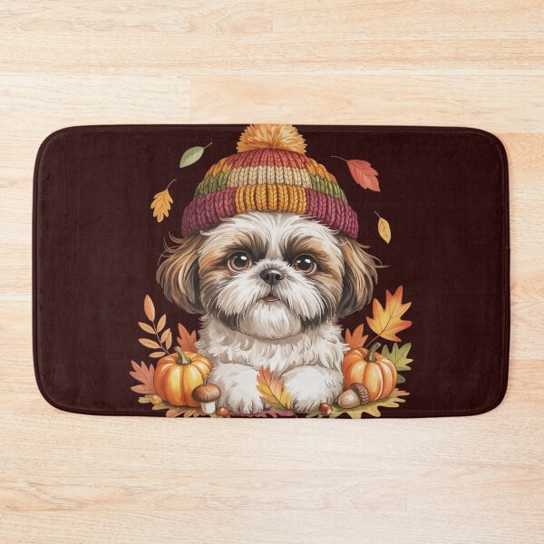 Item preview, Cute Autumn Season Shih Tzu Dog with Pumpkins and Leaves for Fall designed and sold by tamdevo1.
