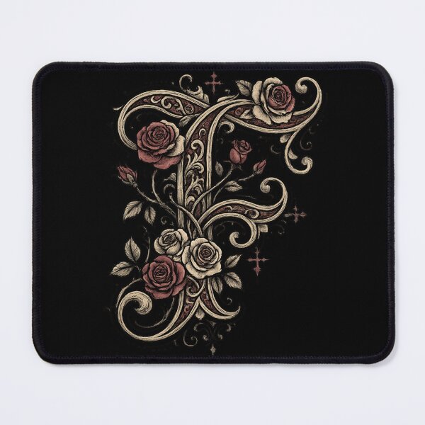 Item preview, Letter F Gothic Rose Dark Floral Initial Art — Dark Academia Gift Sticker designed and sold by irfanshikh.