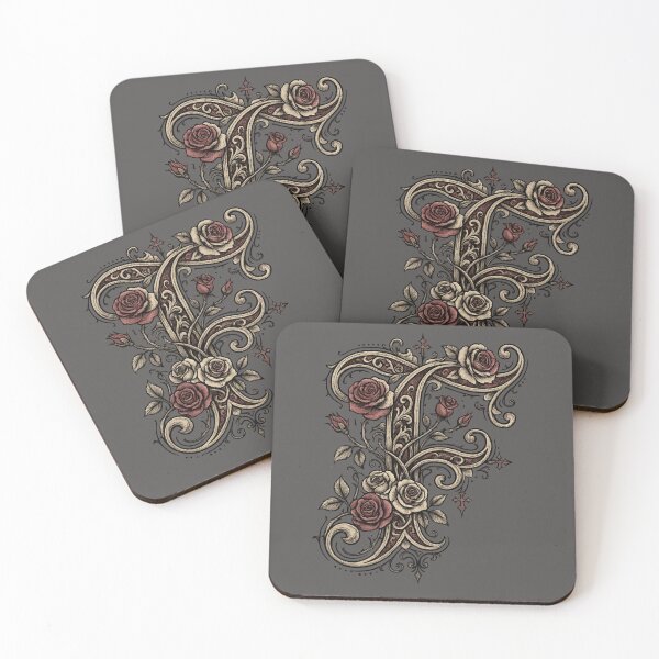 Item preview, Letter F Gothic Rose Dark Floral Initial Art — Dark Academia Gift Sticker designed and sold by irfanshikh.