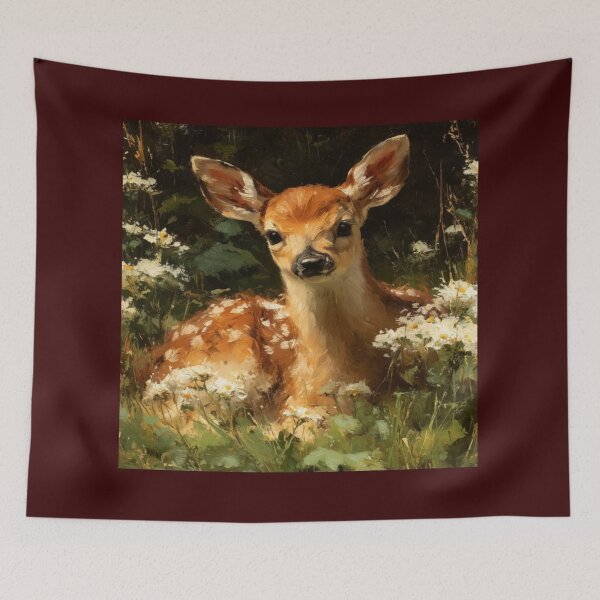 Item preview, Fawn in wildflower Meadow Artwork   designed and sold by NivyasArtistry.