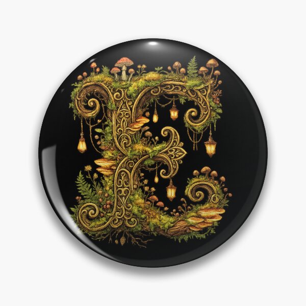 Item preview, Letter E Enchanted Forest Mushroom Lantern Fantasy Initial Art — Cottagecore Gift designed and sold by irfanshikh.