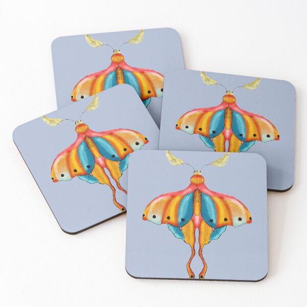 Item preview, Dreamy Cottagecore Floral Pattern | Colorful Boho Moth Art designed and sold by VirtuallyCreativ .