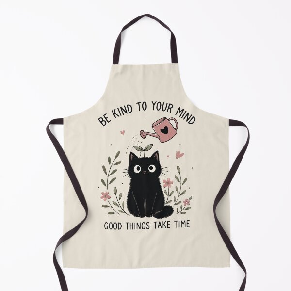 Item preview, Be Kind to Your Mind – Cute Black Cat Plant Growth Motivation Aesthetic designed and sold by GrabaHuk.