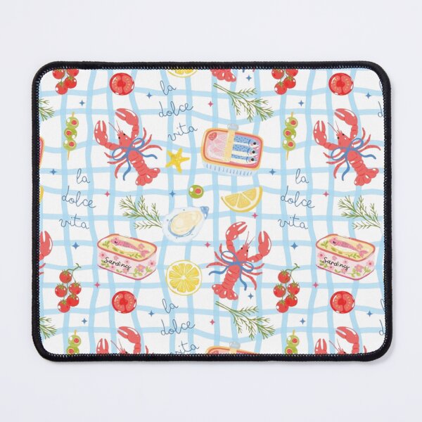 Item preview, La Dolce Seafood Pattern - Coastal Italian Summer Aesthetic designed and sold by Rangmanch.