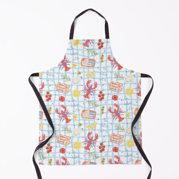 Item preview, La Dolce Seafood Pattern - Coastal Italian Summer Aesthetic designed and sold by Rangmanch.