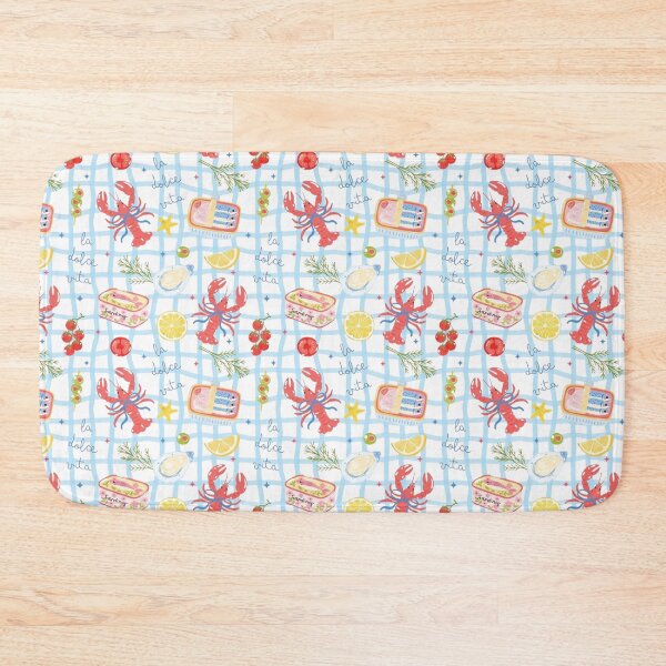 Item preview, La Dolce Seafood Pattern - Coastal Italian Summer Aesthetic designed and sold by Rangmanch.