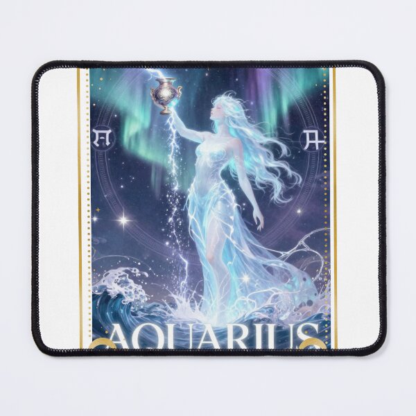 Item preview, Aquarius Zodiac Goddess Aesthetic - Aurora Water Bearer Art designed and sold by Atlasoloji.