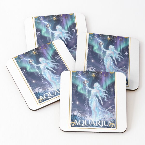Item preview, Aquarius Zodiac Goddess Aesthetic - Aurora Water Bearer Art designed and sold by Atlasoloji.