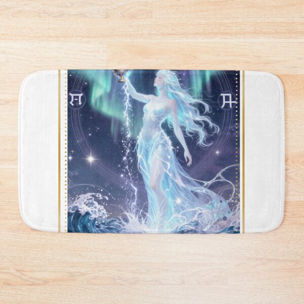 Item preview, Aquarius Zodiac Goddess Aesthetic - Aurora Water Bearer Art designed and sold by Atlasoloji.
