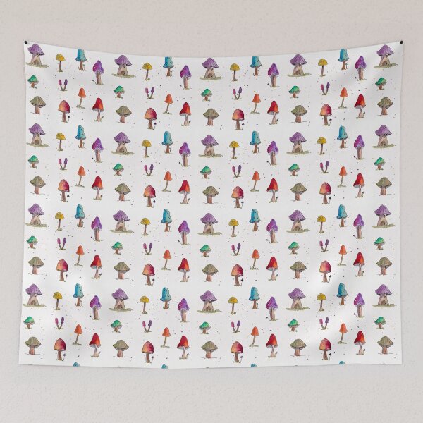 Item preview, Colorful Mushrooms Pattern designed and sold by olga-b-draws.