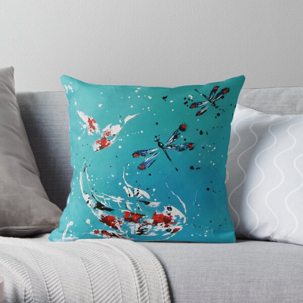 Carpe koï libellules "Koï libellules" Coussin