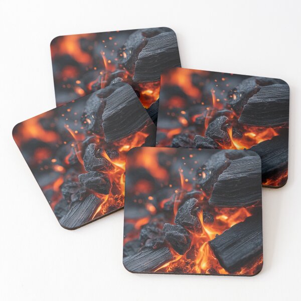 Item preview, Glowing Charcoal and Burning Fire Sparks Abstract Art designed and sold by LYAN-STORE.