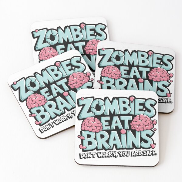 Item preview, Zombies Eat Brains Sticker — Funny Halloween Zombie Decal for Laptop, Water Bottle, Skateboard designed and sold by Ulikedigital14.