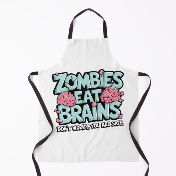 Item preview, Zombies Eat Brains Sticker — Funny Halloween Zombie Decal for Laptop, Water Bottle, Skateboard designed and sold by Ulikedigital14.