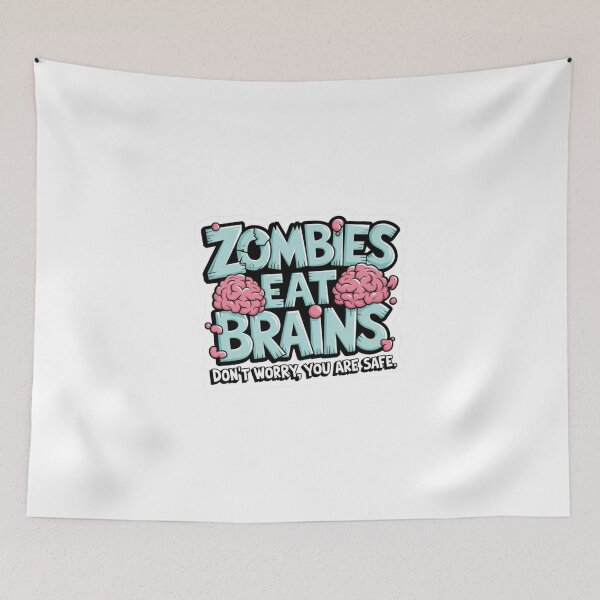 Item preview, Zombies Eat Brains Sticker — Funny Halloween Zombie Decal for Laptop, Water Bottle, Skateboard designed and sold by Ulikedigital14.