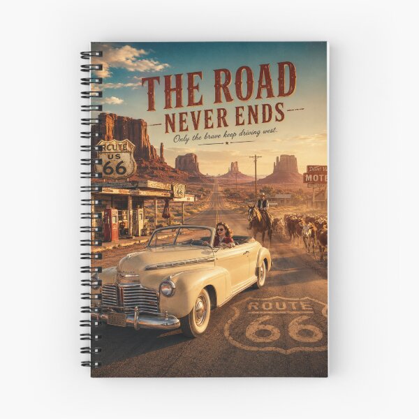 Item preview, The Road Never Ends Route 66 designed and sold by Retro Arabica.
