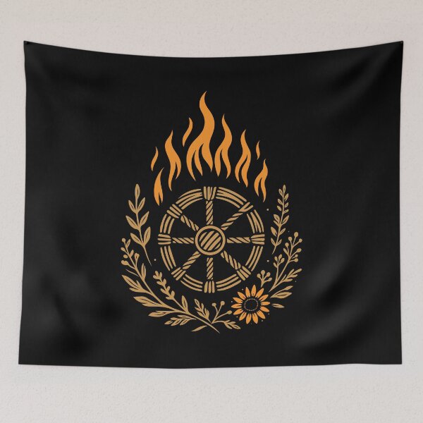 Item preview, Midsummer Ritual Fire Pagan Wheel designed and sold by Christine Krahl.