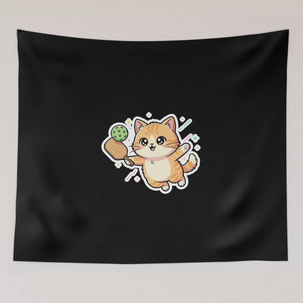 Item preview,  Cute Kawaii Pickleball Cat Playing Chibi Anime Style designed and sold by Bowniko^^.