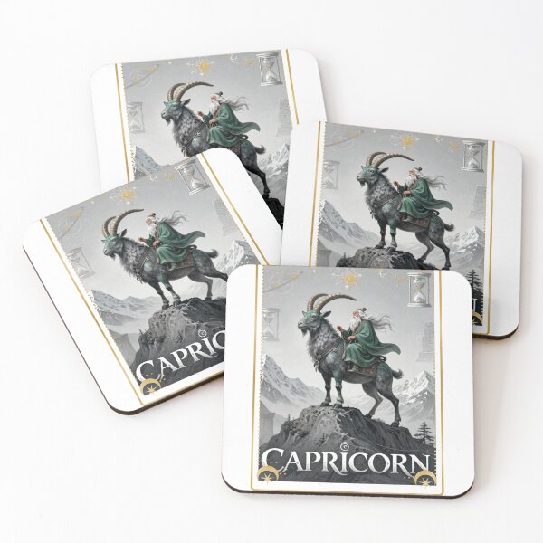 Item preview, ​Capricorn Zodiac Wizard Aesthetic - Mountain Sea Goat Art designed and sold by Atlasoloji.