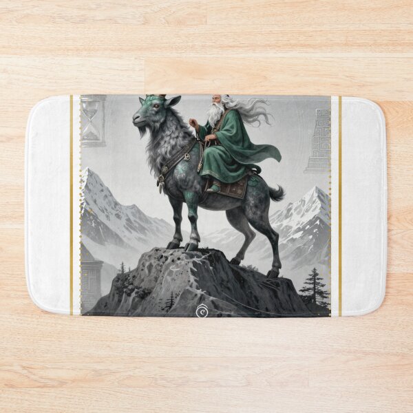 Item preview, ​Capricorn Zodiac Wizard Aesthetic - Mountain Sea Goat Art designed and sold by Atlasoloji.