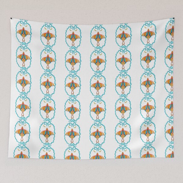 Item preview, Dreamy Cottagecore Floral Pattern | Colorful Boho Moth Art designed and sold by VirtuallyCreativ .