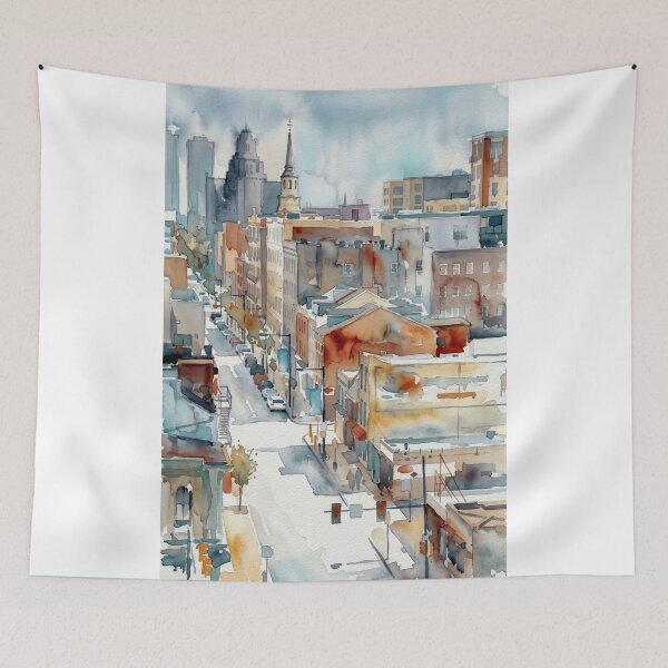Item preview, Philly Street Watercolor designed and sold by caracatita75.