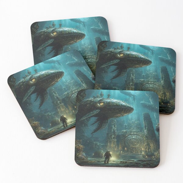 Item preview, Forgotten deep‑sea temple with mechanical leviathans guarding ancient mysteries beneath the waves designed and sold by FotoworldEdel.