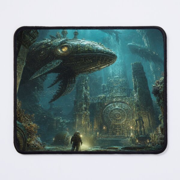 Item preview, Forgotten deep‑sea temple with mechanical leviathans guarding ancient mysteries beneath the waves designed and sold by FotoworldEdel.