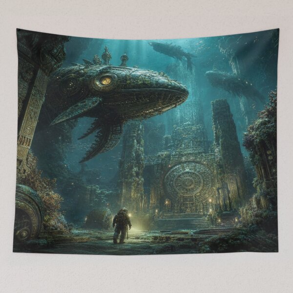 Item preview, Forgotten deep‑sea temple with mechanical leviathans guarding ancient mysteries beneath the waves designed and sold by FotoworldEdel.