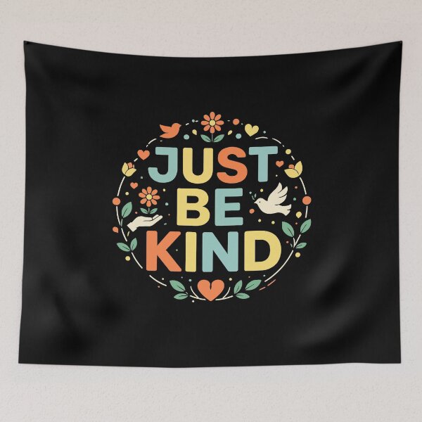 Item preview, Just Be Kind Peace Dove Flower Power Hippie Quote designed and sold by crouchingpixel.