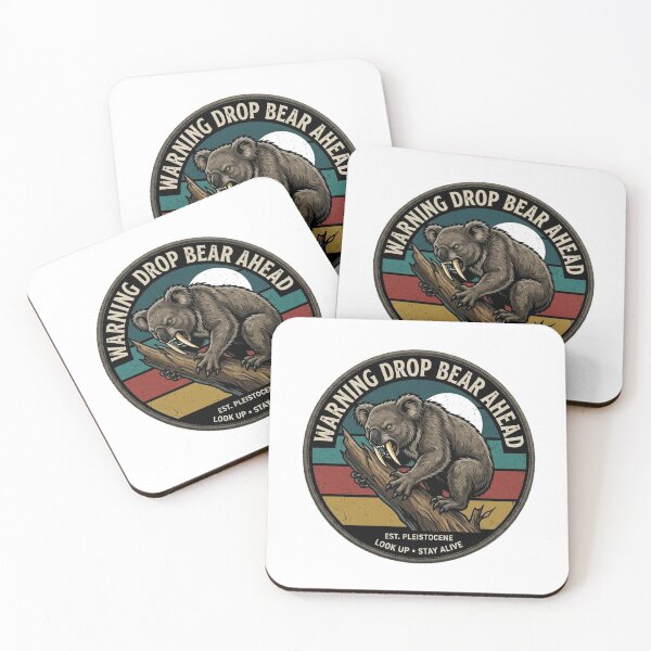 Item preview, Warning Drop Bear Ahead Retro Vintage Koala designed and sold by octozap.