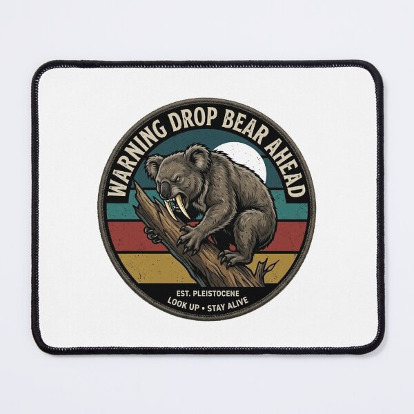 Item preview, Warning Drop Bear Ahead Retro Vintage Koala designed and sold by octozap.