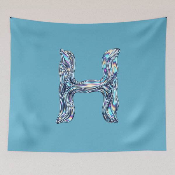 Item preview, Letter H Holographic Chrome Iridescent 3D Initial Art — Y2K Aesthetic Gift Sticker designed and sold by irfanshikh.