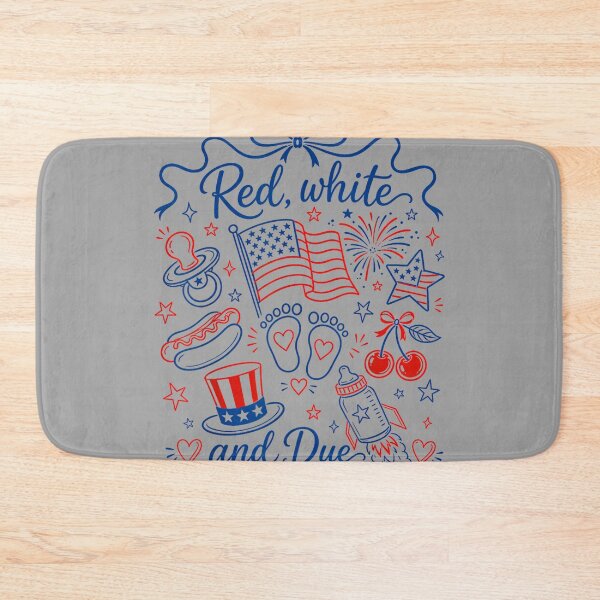 Item preview, Red White and Due 4th of July Pregnancy Reveal Coquette Bow designed and sold by GreggRoss.