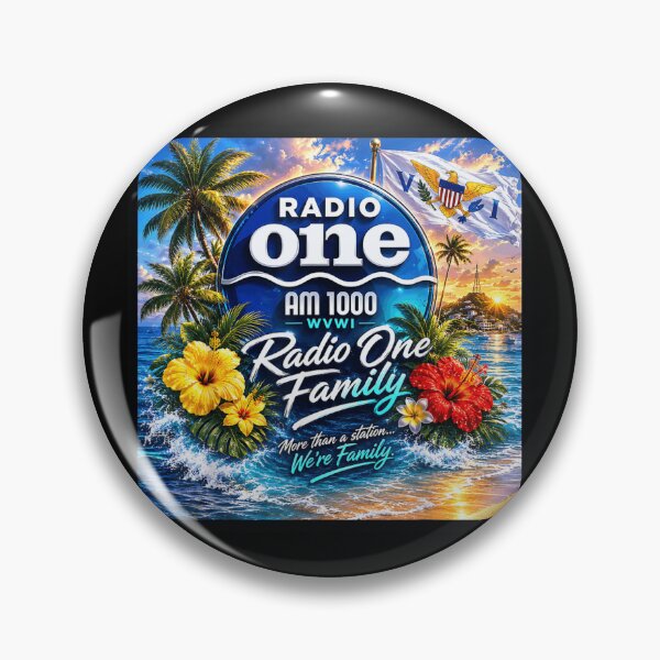 Item preview, Tropical Beach Radio One AM 1000 WVWI Virgin Islands Hibiscus Summer designed and sold by YubitaLeLe.