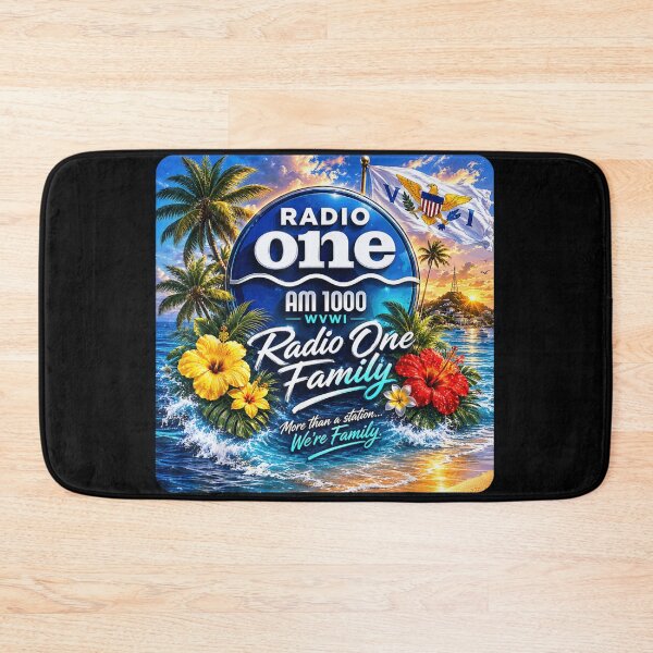 Item preview, Tropical Beach Radio One AM 1000 WVWI Virgin Islands Hibiscus Summer designed and sold by YubitaLeLe.