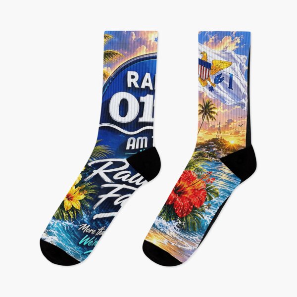 Item preview, Tropical Beach Radio One AM 1000 WVWI Virgin Islands Hibiscus Summer designed and sold by YubitaLeLe.
