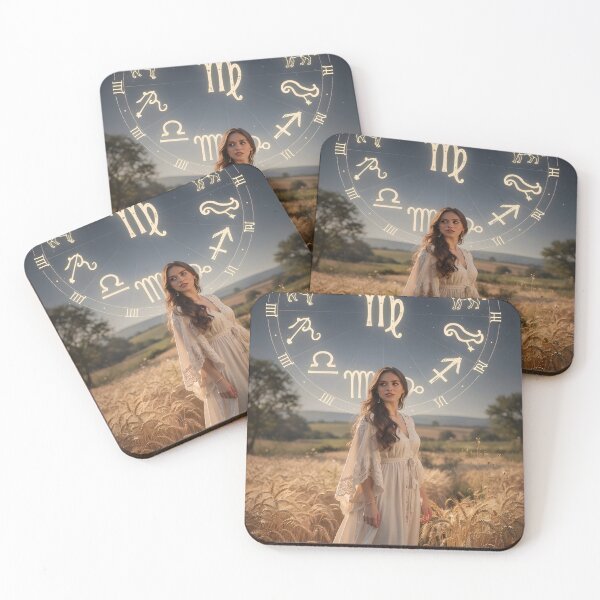 Item preview, Virgo Zodiac Goddess Wheat Field Celestial Art designed and sold by Zodiac Celestial Art.