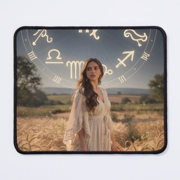 Item preview, Virgo Zodiac Goddess Wheat Field Celestial Art designed and sold by Zodiac Celestial Art.