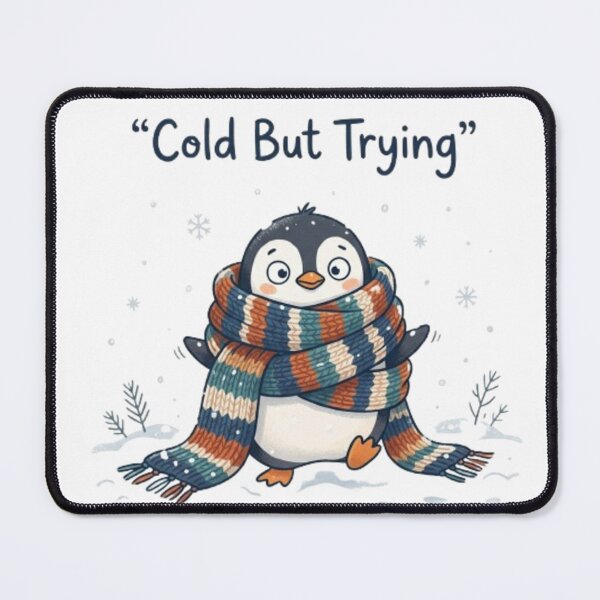 Item preview, Cold But Trying Cute Penguin Winter Design designed and sold by TheCosyCarriage.